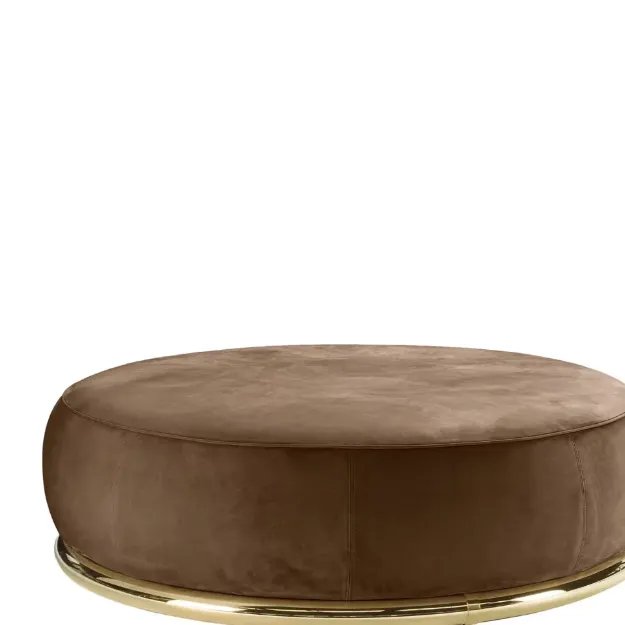 Picture of Abbracci round brown ottoman